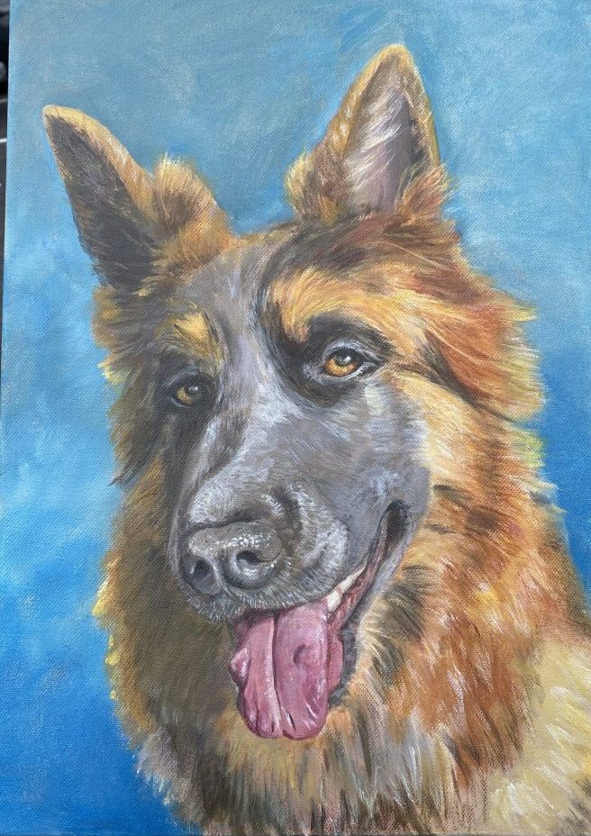 German Shepherd Painting