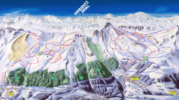 carte domaine skiable zinal