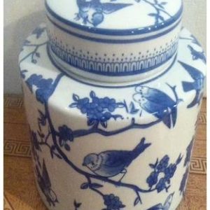 Vacker urna i handmålat kinesiskt porslin