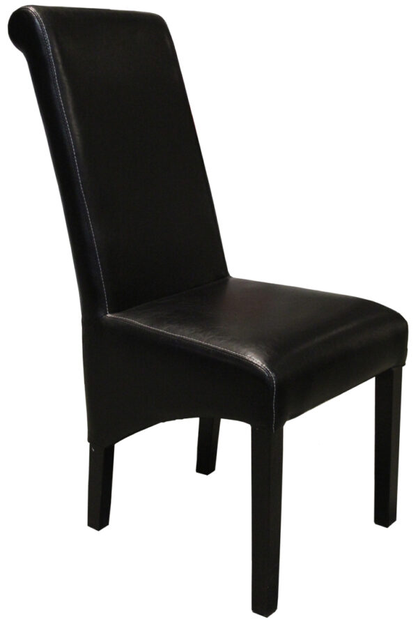 Elegant svart stol med vita sömmar 4-pack