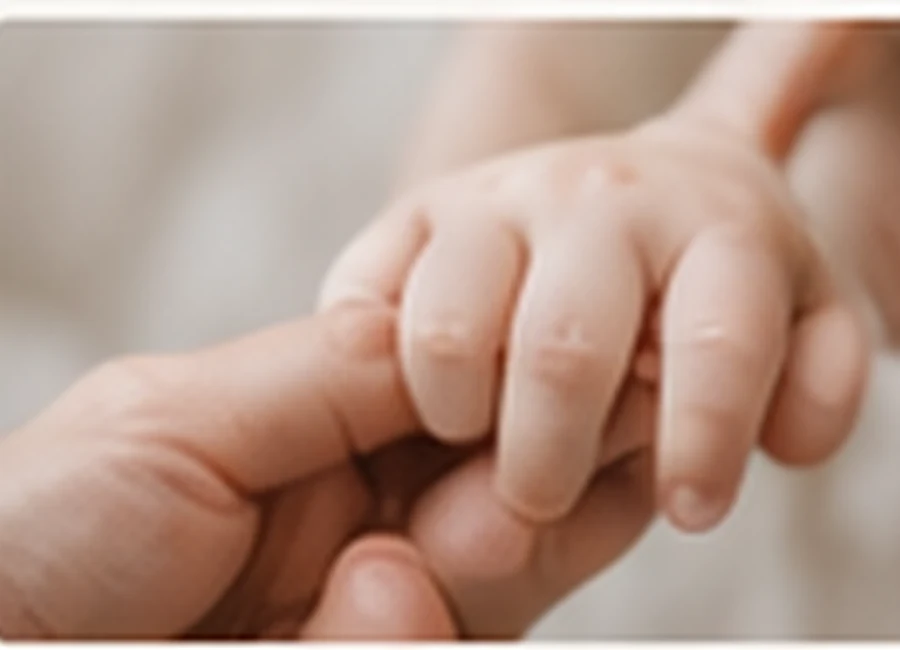 En babyhånd som holder rundt en voksens finger