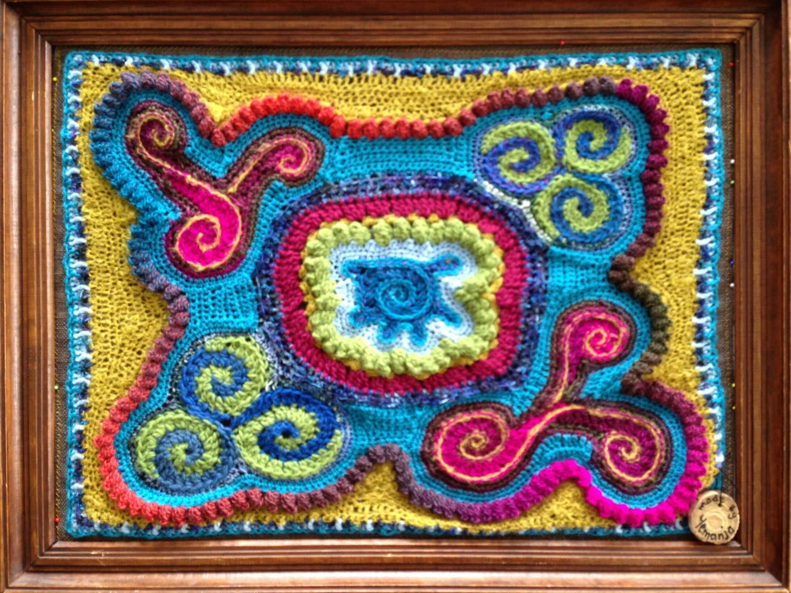 Painting freeform crochet – Yemanja