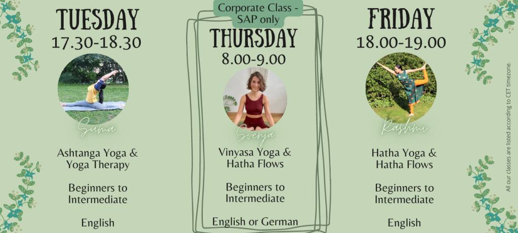 YogaDaan Yoga Class schedule