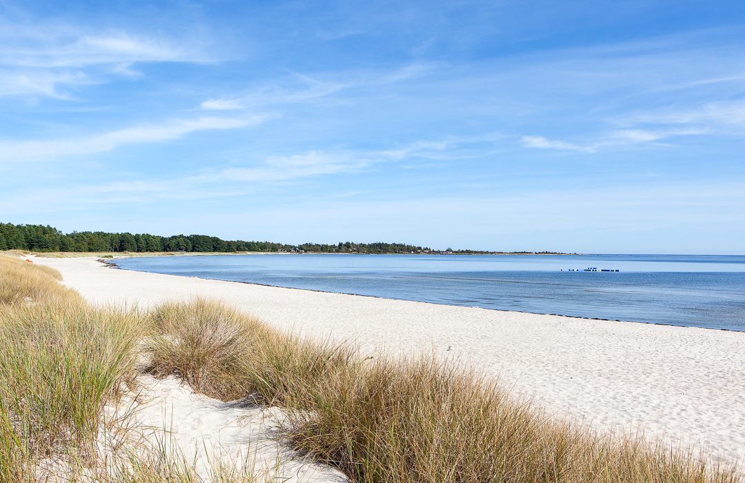 vacker vit strand vid yoga with a silver linings yoga retreats öland