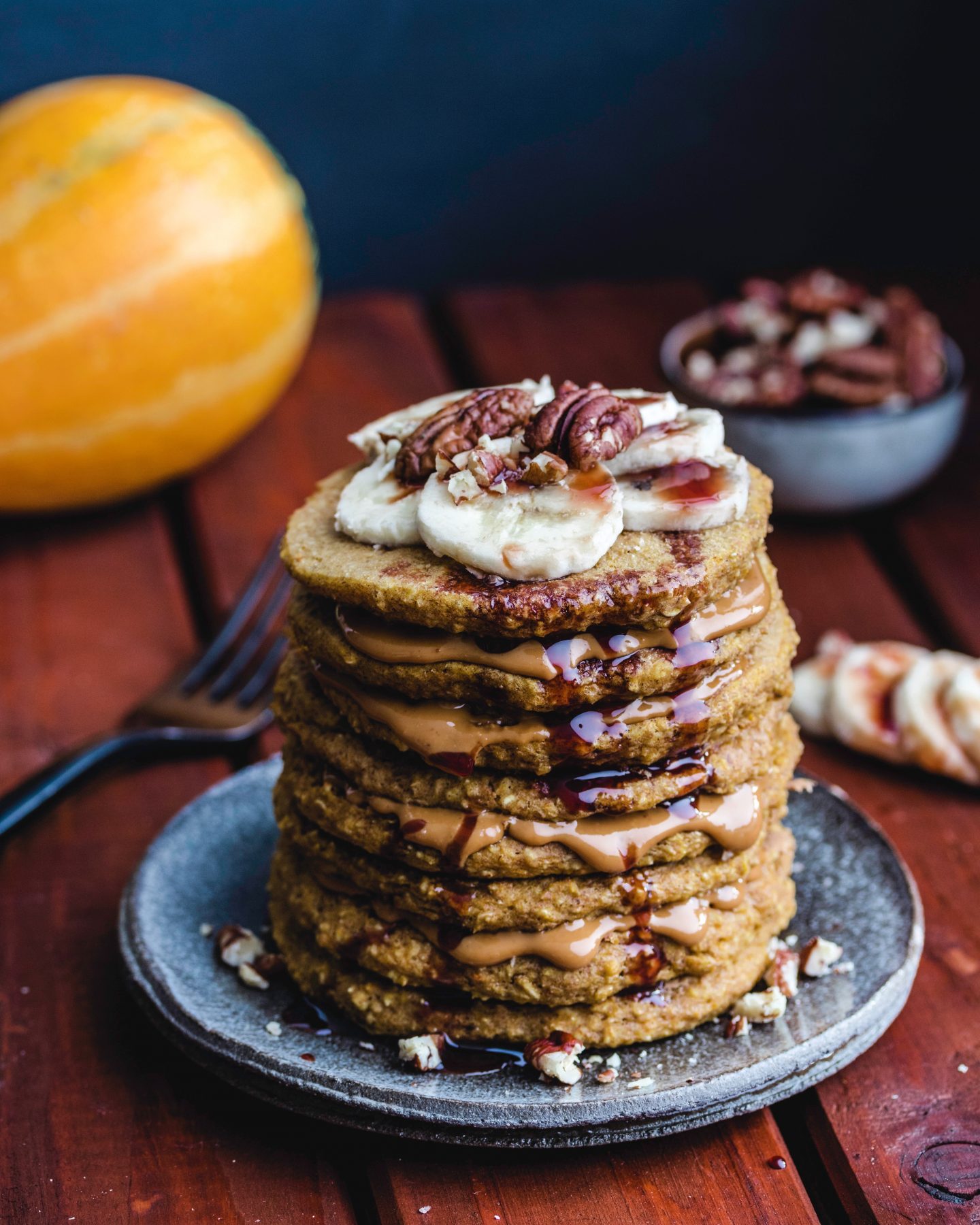 Healthy Vegan Pumpkin Pancakes