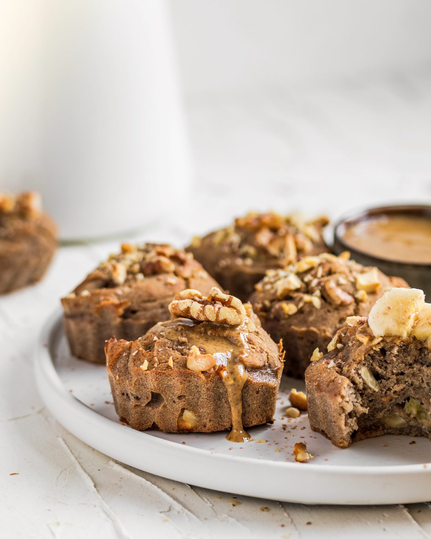 Vegán és cukormentes banános diós muffin