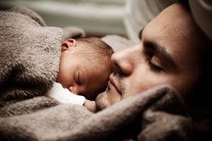 Father and baby: In Poland, children are mostly cared for by women