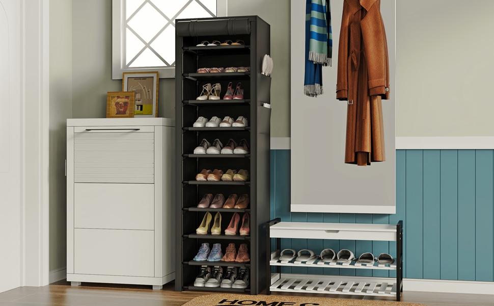 VTRIN Shoe Rack with Dust Covers 