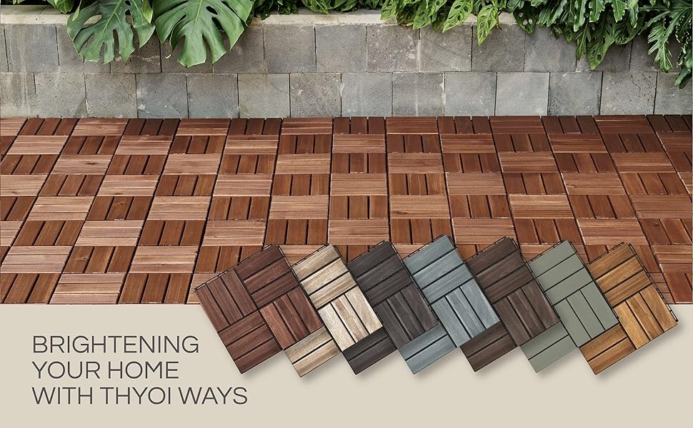 Aplus-Decktile-Square joints-12S-Dark Brown-color