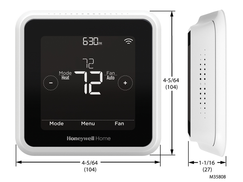 T5 Smart Thermostat Dimensions