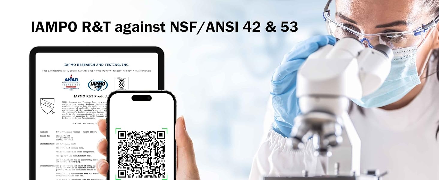 NSF/ANSI 42& 53 Certified