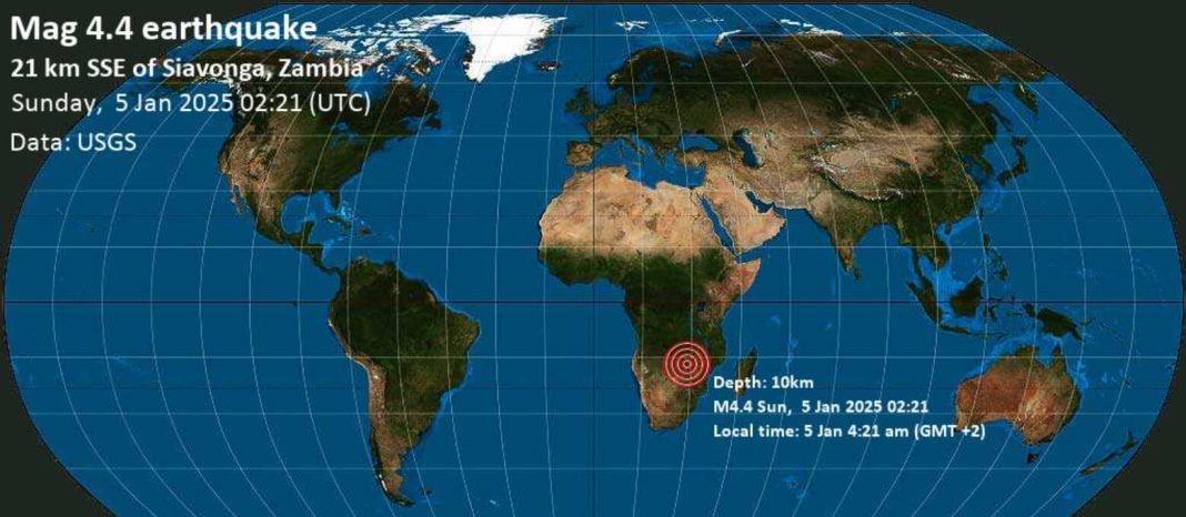 4.4 Magnitude Earthquake strikes Siavonga