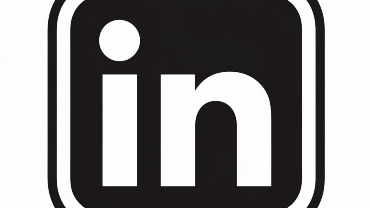 Osoba pregledava i uređuje svoj LinkedIn profil na laptopu, s naglaskom na profesionalan izgled i poslovnu prezentaciju. Linkedin Logo