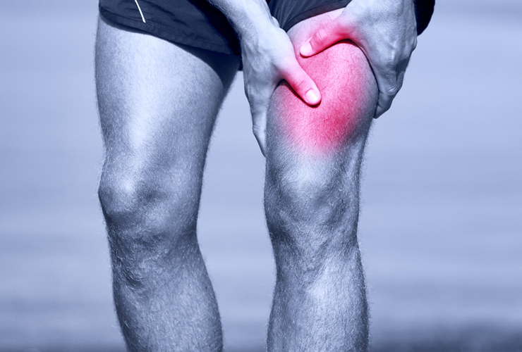 Running muscle strain injury in thigh
