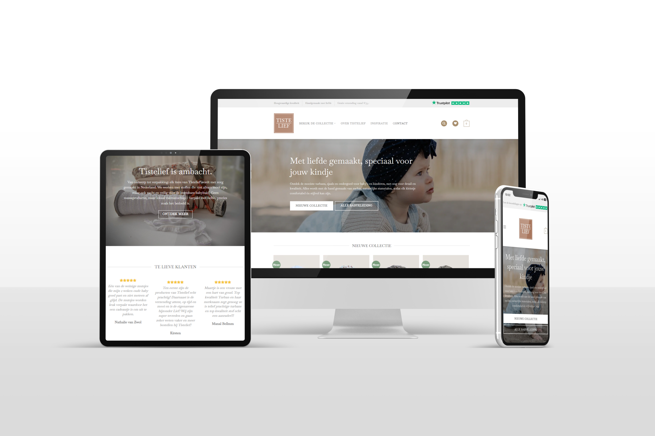 Website Mock up Mockup van de website van Tistelief door Zoekmachinefluisteraar