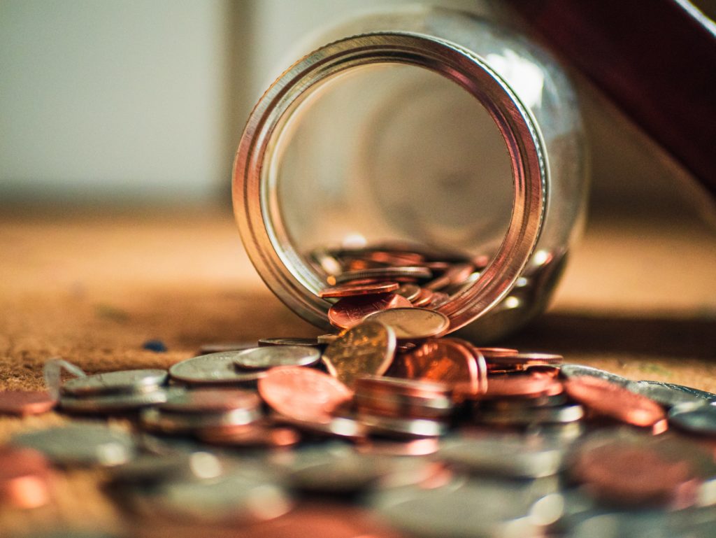 A jar of coins