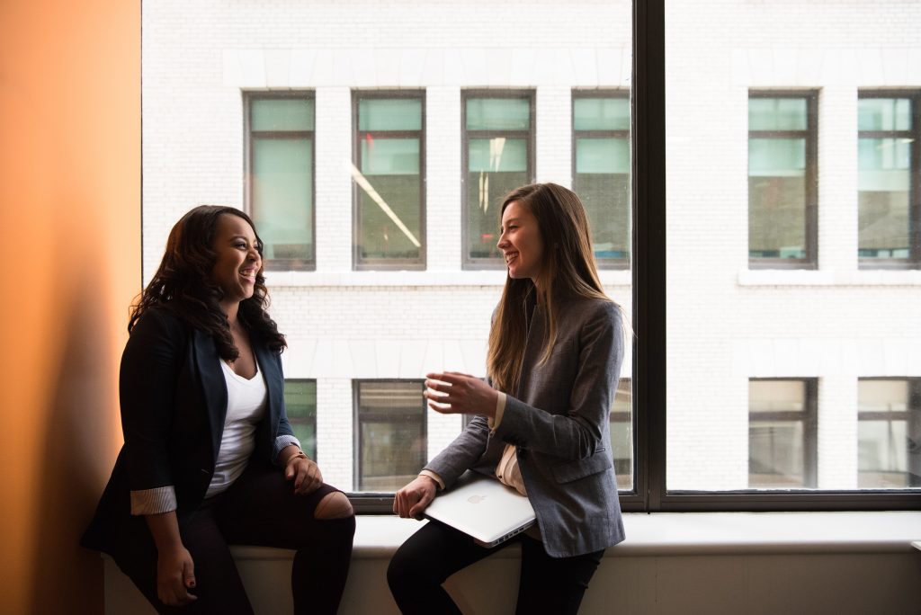 Two people having a conversation