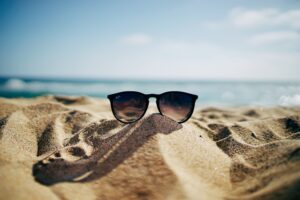 Sunglasses on a beach