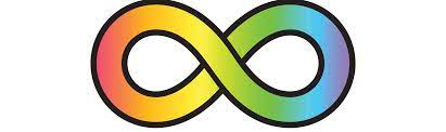 An infinity symbol in rainbow colours