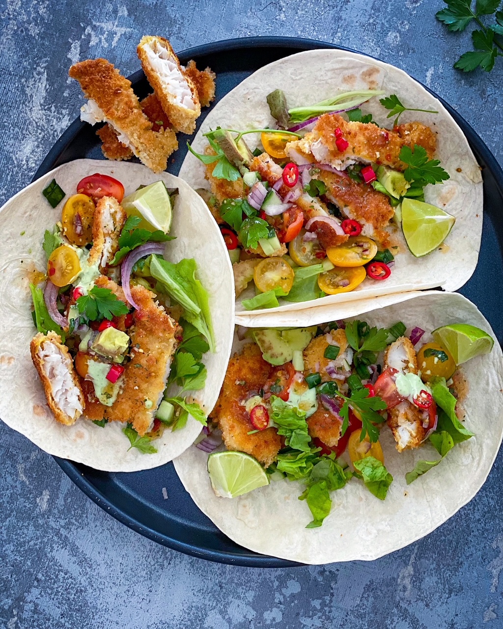 Crispy fish tacos
