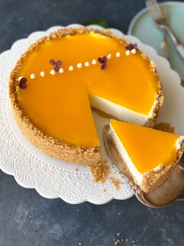 Mango- vit choklad & limecheesecake