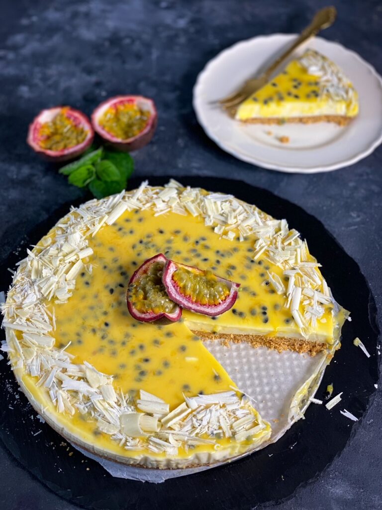 Pannacotta cheesecake med passionsfrukt & vit choklad