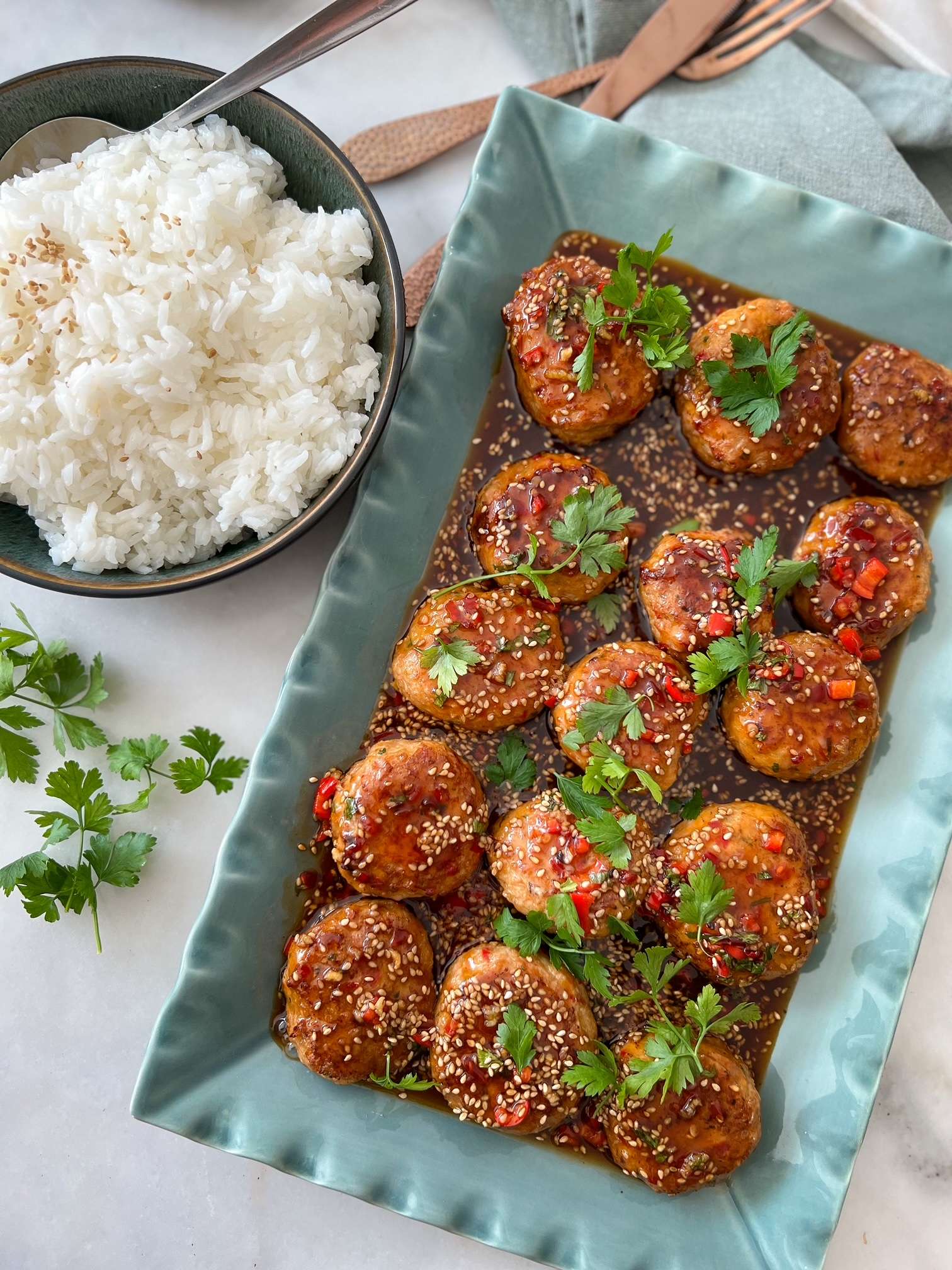 Kycklingbiffar med asiatiska smaker