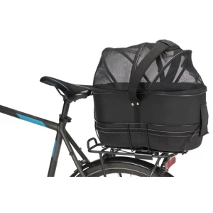 Cykelkorg för pakethållare, m nät, 29x42x48cm fäste 8,5-12cm, svart