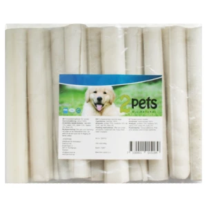 2pets Tuggrulle vit, 12,5 cm/ 15 mm, 10-pack