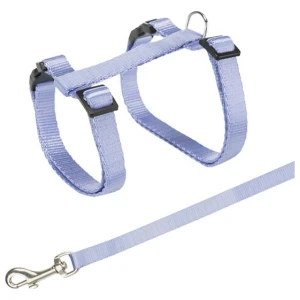 Kattsele+koppel snabblås ställbar Nylon Bl. färger 26-43 cm