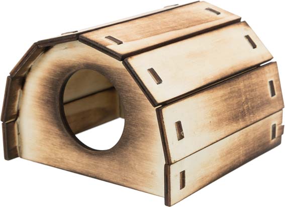 Trixie Mikkel trähus, flamberad, 13 × 9 × 12 cm