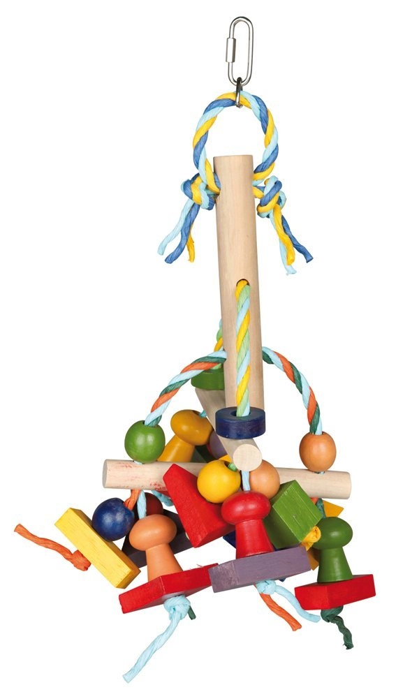 Fågelleksak trä, multifärg, 31 cm