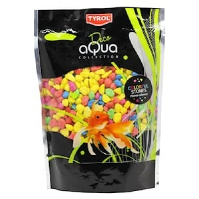 Akvariesten colorful stones, 6-8mm tyrol