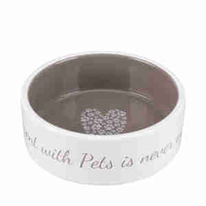 Pet's Home keramikskål, cream/taupe