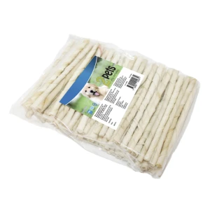 2pets Tuggpinne vriden vit, 12 cm/ 7-8 mm, 100-pack