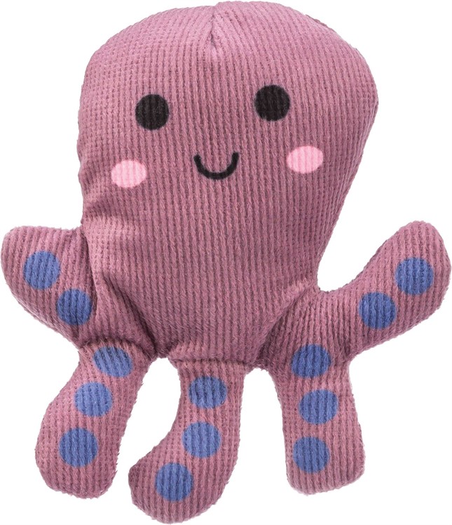 Bläckfisk, plysch, catnip, 10 cm
