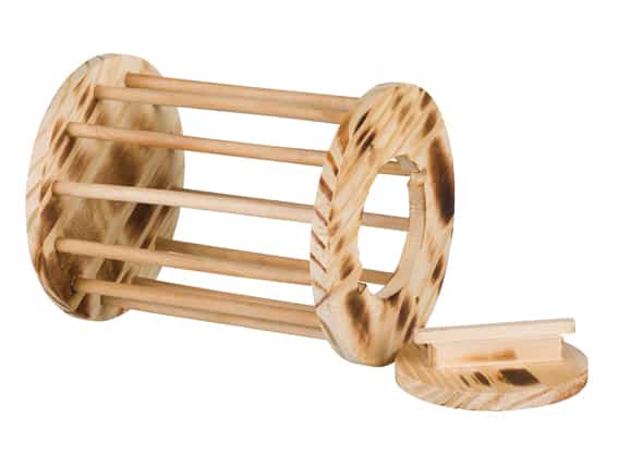 Höhäck/rulle med lock, trä/flamberad, ø 15 × 19 cm