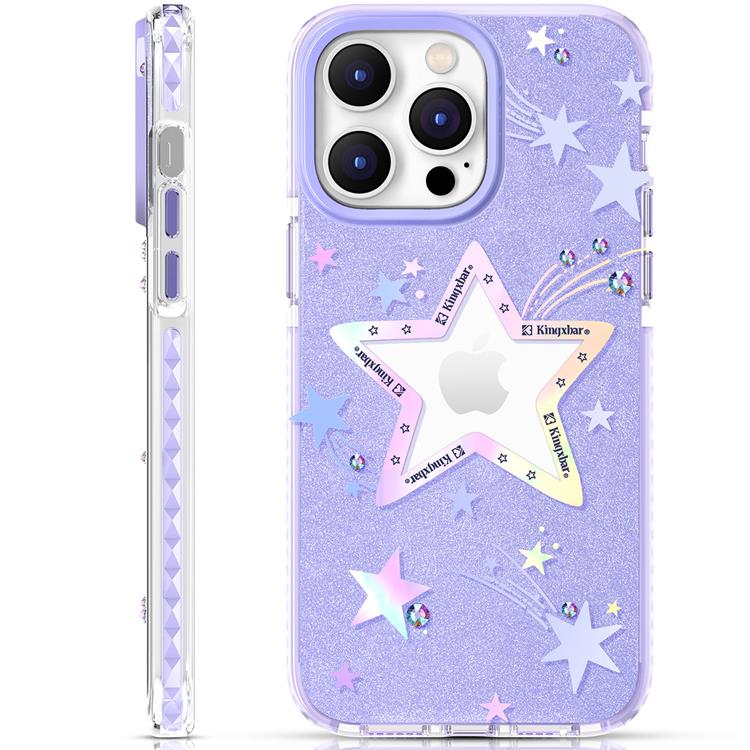 Kingxbar iPhone 14 Skal Heart Star – Lila Star - Zoom Mobiles AB