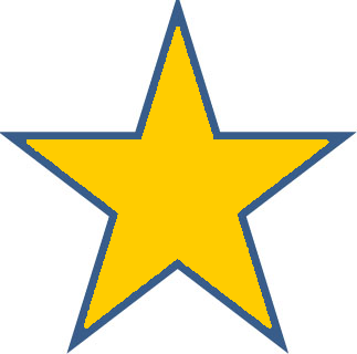 Golden 5 pointed star