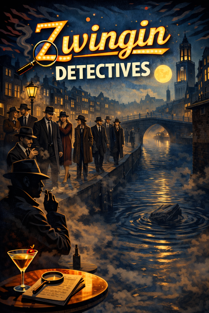 Poster van Zwingin detectives, geïnspireerd op Mack The Knife