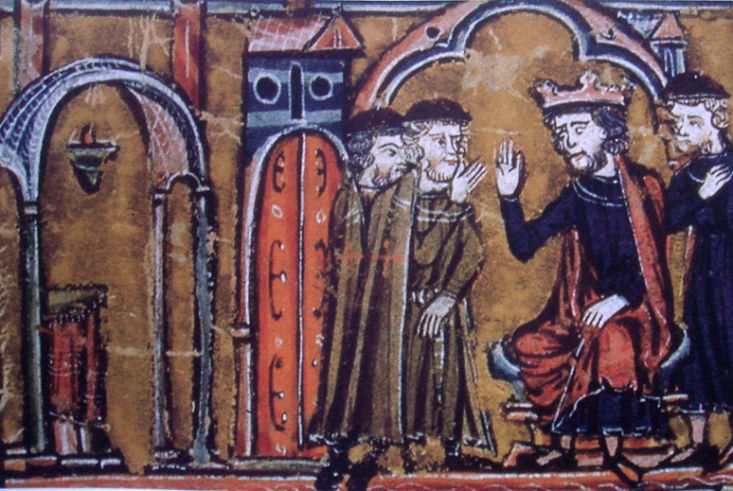 Balduino II de Jerusalén cediendo el Templo de Salomón a Huge de Payns, Guillaume de Ty