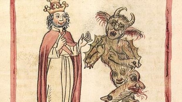 Silvestre II y el Diablo en una ilustración de 1460 - Wikimedia