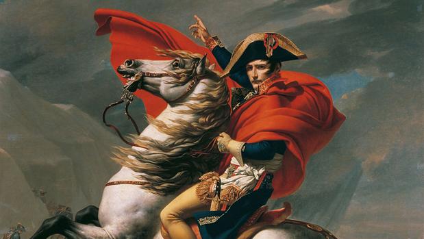 Napoleón cruzando los Alpes, obra de Jacques-Louis David.