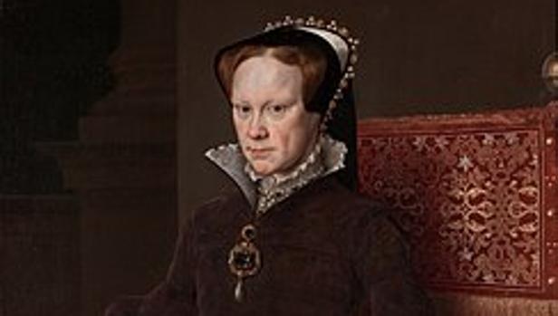 La Reina María de Inglaterra, segunda mujer de Felipe II. Retrato por Antonio Moro (1554)