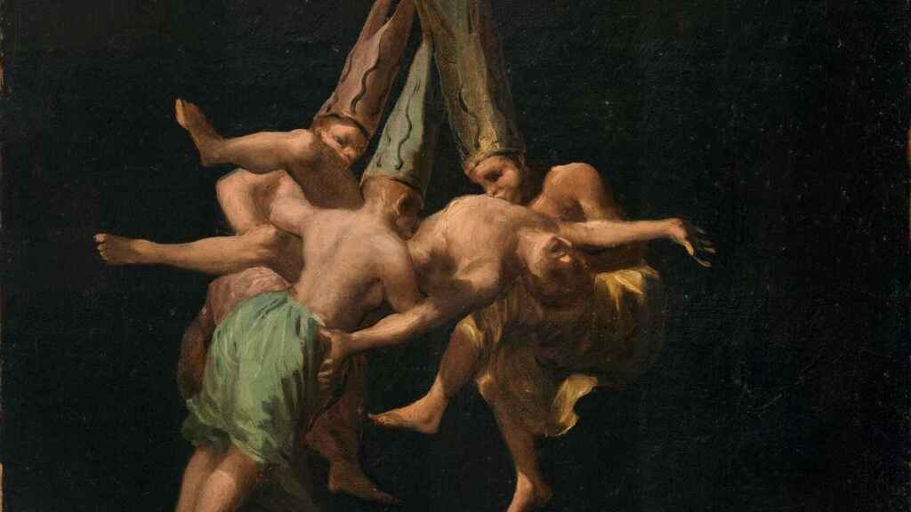 Detalle de 'Vuelo de brujas', un lienzo de Francisco de Goya. Museo del Prado