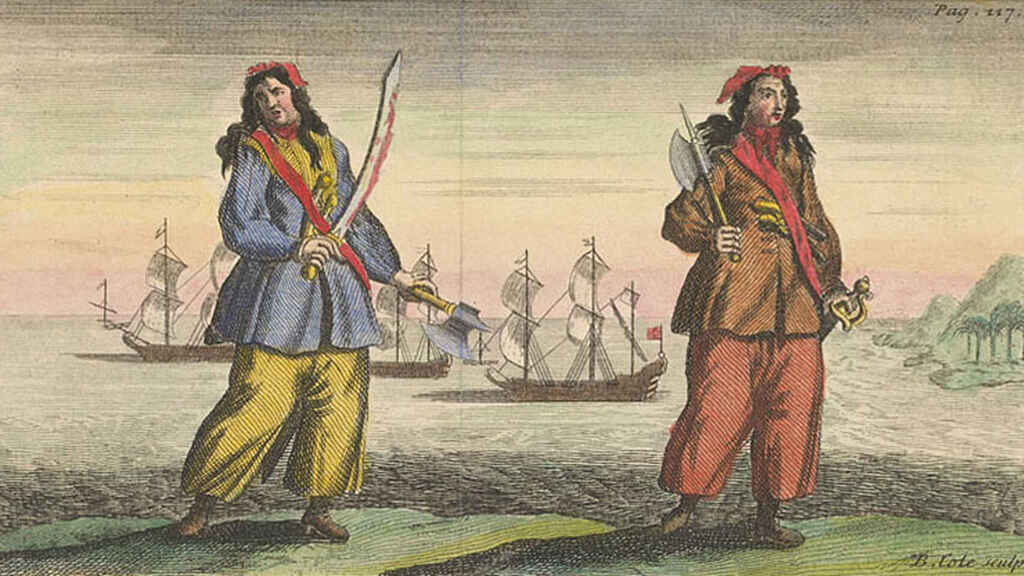  Ilustración de las piratas Mary Read y Anne Bonny. Ilustración de las piratas Mary Read y Anne Bonny.