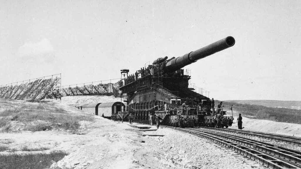 El Schwerer Gustav, el arma más grande usada en combate durante la IIGM. Imperial War Museum