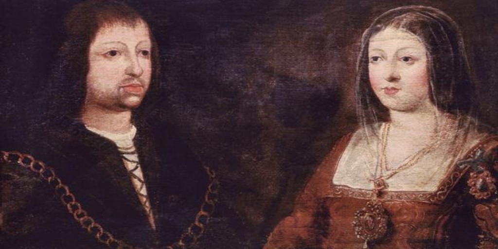 Los Reyes Católicos, Fernando II de Aragón e Isabel I de Castilla.