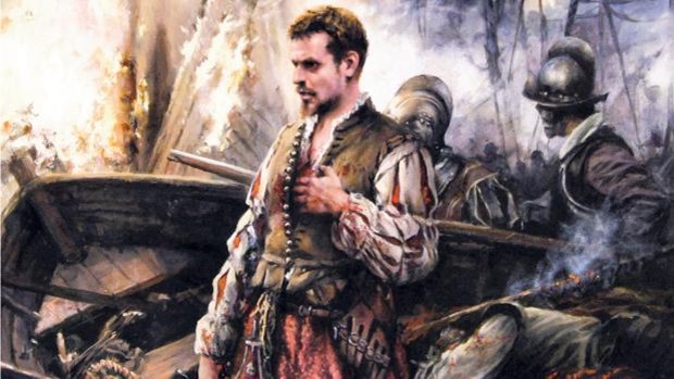 El cuadro de Augusto Ferrer-Dalmau en el que se representa a Cervantes en la batalla de Lepanto - ARCHIVO ABC