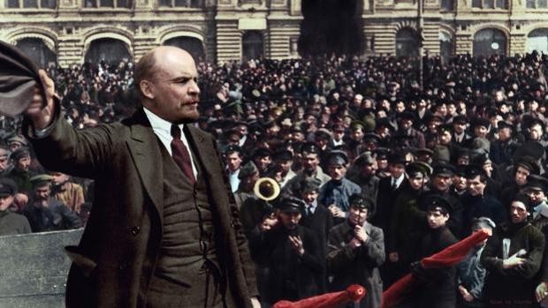 Lenin, en una imagen en blanco y negro de 1917 coloreada - ABC